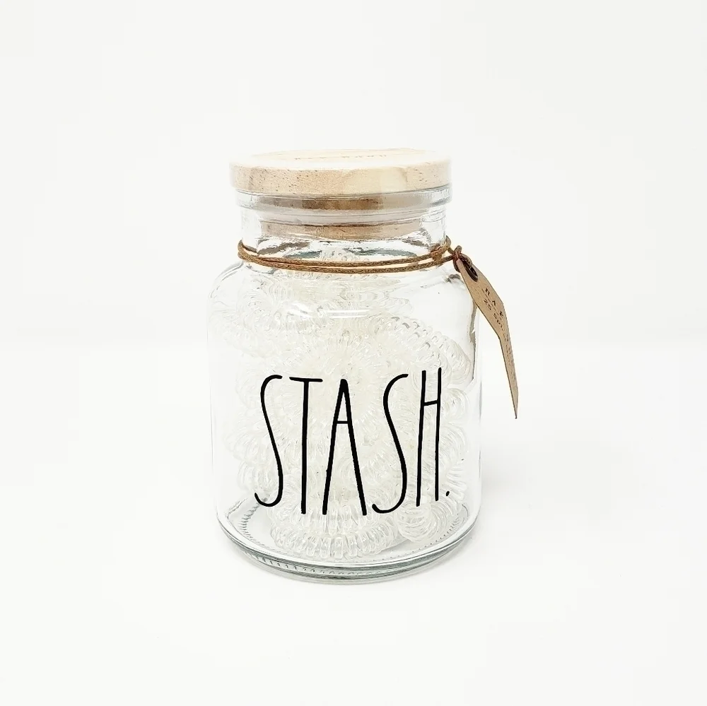 RAE DUNN STASH hair ties jar container cellar